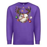 Purple Baseball Horn Christmas Premium Sweatshirt - BundleAndBundleShop
