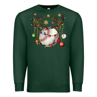 Sports Green Baseball Horn Christmas Premium Sweatshirt - BundleAndBundleShop