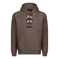 Coffee Pink Flower Mom Skull Premium Hoodie - Bettercallsaul