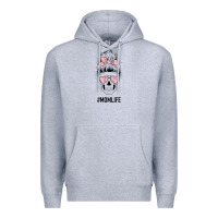 Heather Grey Pink Flower Mom Skull Premium Hoodie - Bettercallsaul