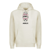 Oatmeal Heather Pink Flower Mom Skull Premium Hoodie - Bettercallsaul