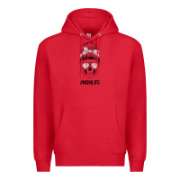 Red Pink Flower Mom Skull Premium Hoodie - Bettercallsaul