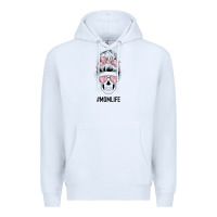 White Pink Flower Mom Skull Premium Hoodie - Bettercallsaul