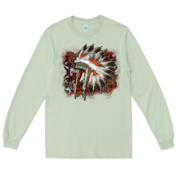 Matcha İndian Headress Cowhide Long Sleeve Tee - AdoDesignShop