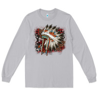 Moon Dust İndian Headress Cowhide Long Sleeve Tee - AdoDesignShop