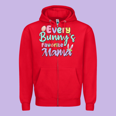 Every Bunny's Favorite Mama Zipper Hoodie Designed By Maliassmallbusiness