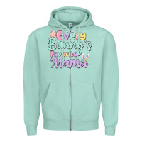 Seafoam every bunny's favorite mama Zipper Hoodie - MaliasSmallBusiness