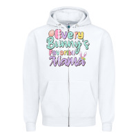 White every bunny's favorite mama Zipper Hoodie - MaliasSmallBusiness