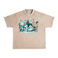 French Oak winter snowman coffee cups Urban Heavy Tee - AdoDesignShop