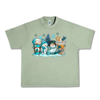 Oil Green winter snowman coffee cups Urban Heavy Tee - AdoDesignShop