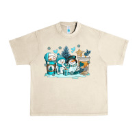 Sandshell winter snowman coffee cups Urban Heavy Tee - AdoDesignShop