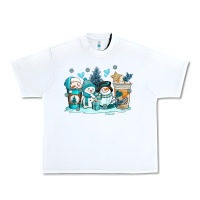 White winter snowman coffee cups Urban Heavy Tee - AdoDesignShop