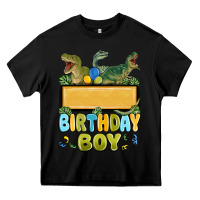Black customized dinosaur birthday boy Heavy Core Tee - MaliasSmallBusiness