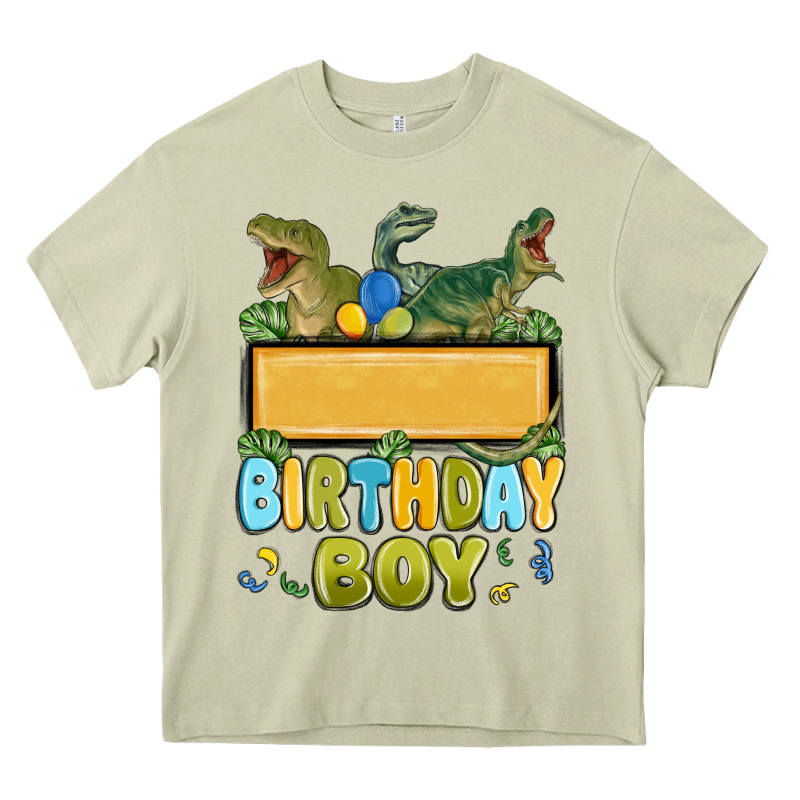 Customized Dinosaur Birthday Boy Heavy Core Tee by MaliasSmallBusiness | Teevron