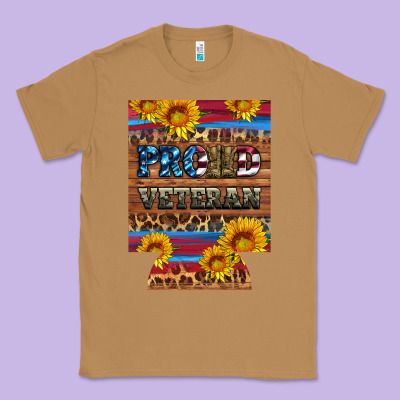 Proud Veteran  12 Oz Regular Can Cooler Classic Tee Designed By Artiststas