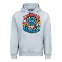 Heather Grey American honey smiley Urban Hoodie - HowdyJamesFarm