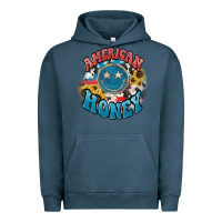 Pigment Midnight Navy American honey smiley Urban Hoodie - HowdyJamesFarm