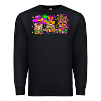 Black Mardi Gras Gnomies Cakes Flowers And Balloon Premium Sweatshirt - BundleAndBundleShop