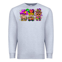 Heather Grey Mardi Gras Gnomies Cakes Flowers And Balloon Premium Sweatshirt - BundleAndBundleShop