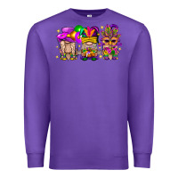 Purple Mardi Gras Gnomies Cakes Flowers And Balloon Premium Sweatshirt - BundleAndBundleShop
