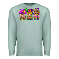 Seafoam Mardi Gras Gnomies Cakes Flowers And Balloon Premium Sweatshirt - BundleAndBundleShop