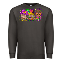 Smoke Mardi Gras Gnomies Cakes Flowers And Balloon Premium Sweatshirt - BundleAndBundleShop