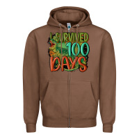 Chestnut i survived 100 days Zipper Hoodie - MaliasSmallBusiness