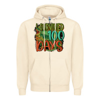 Sandshell i survived 100 days Zipper Hoodie - MaliasSmallBusiness