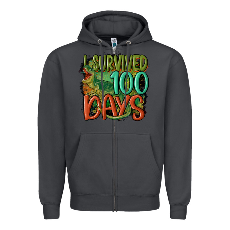 I Survived 100 Days Zipper Hoodie by MaliasSmallBusiness | Teevron