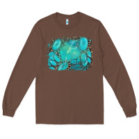 Chestnut turquoise leopard background Long Sleeve Tee - AdoDesignShop