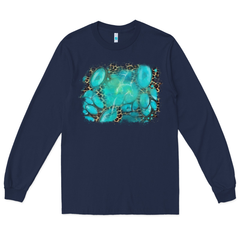 Turquoise Leopard Background Long Sleeve Tee by AdoDesignShop | Teevron