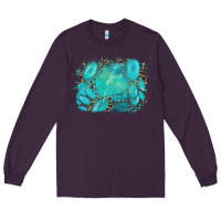 Plum turquoise leopard background Long Sleeve Tee - AdoDesignShop