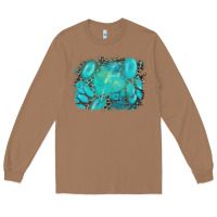 Toasted Coconut turquoise leopard background Long Sleeve Tee - AdoDesignShop