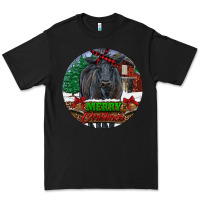 Black Black Angus Cattle Merry Christmas Premium Tee - RanaPortraitStore