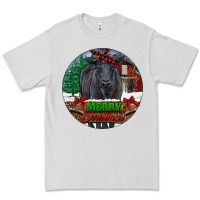 Dove Grey Black Angus Cattle Merry Christmas Premium Tee - RanaPortraitStore