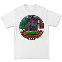 White Black Angus Cattle Merry Christmas Premium Tee - RanaPortraitStore