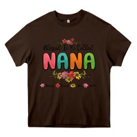 Chocolate Brown blessed to be called nana Heavy Core Tee - MaliasSmallBusiness