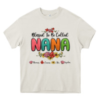 Cream blessed to be called nana Heavy Core Tee - MaliasSmallBusiness
