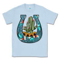 Dusty Blue cactus horseshoe Classic Tee - JahusDesignShop