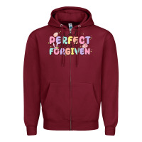 Burgundy not perfect just forgiven Zipper Hoodie - MaliasSmallBusiness