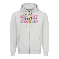 Dove Grey not perfect just forgiven Zipper Hoodie - MaliasSmallBusiness
