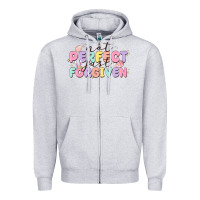 Heather Grey not perfect just forgiven Zipper Hoodie - MaliasSmallBusiness