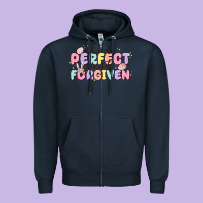 Not Perfect Just Forgiven Zipper Hoodie Designed By Maliassmallbusiness