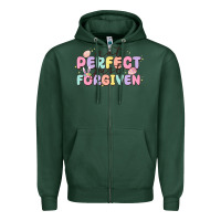 Sports Green not perfect just forgiven Zipper Hoodie - MaliasSmallBusiness
