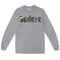Heather Grey believe Christmas tree Long Sleeve Tee - AdoDesignShop