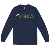 Navy believe Christmas tree Long Sleeve Tee - AdoDesignShop