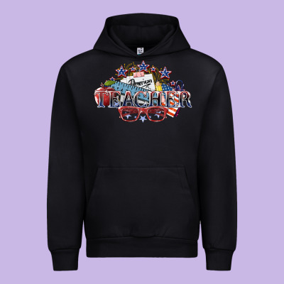 American Teacher 4th Of July Urban Hoodie Designed By Howdyjamesfarm