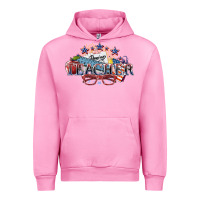 Fuchsia Pink American Teacher 4th of july Urban Hoodie - HowdyJamesFarm
