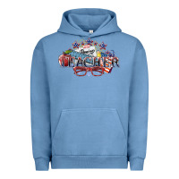 Pigment Pebble Blue American Teacher 4th of july Urban Hoodie - HowdyJamesFarm