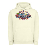 Pigment Pistachio American Teacher 4th of july Urban Hoodie - HowdyJamesFarm